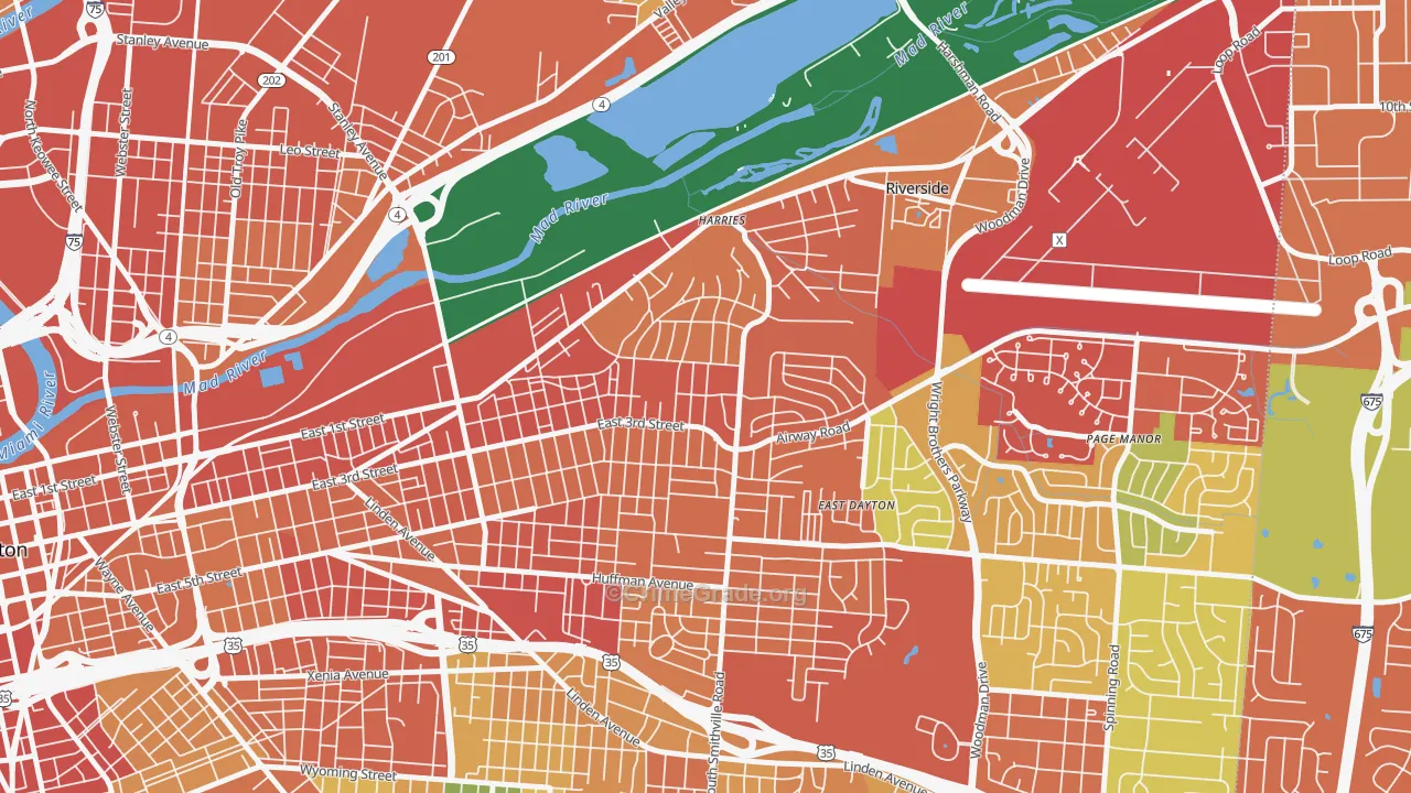 Wright View, Dayton, OH Map of Assault Rates
