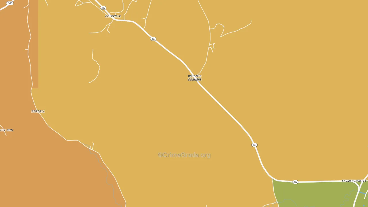 Wrights Corners, PA Map of Assault Rates