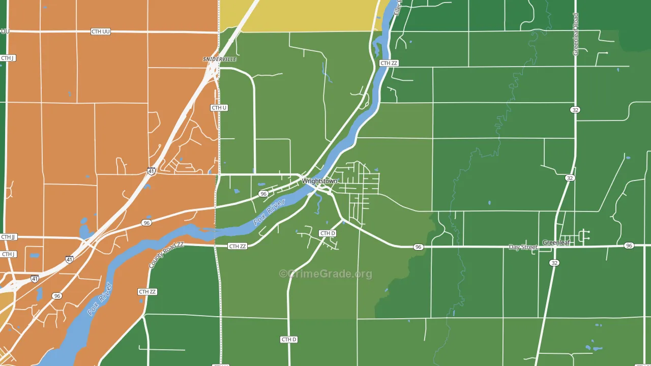 Wrightstown, WI Map of Assault Rates