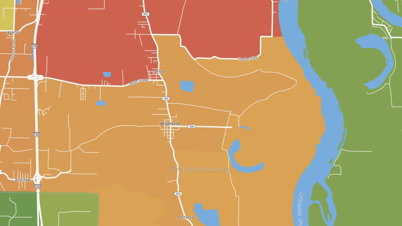 Wrightsville, AR Map of Assault Rates