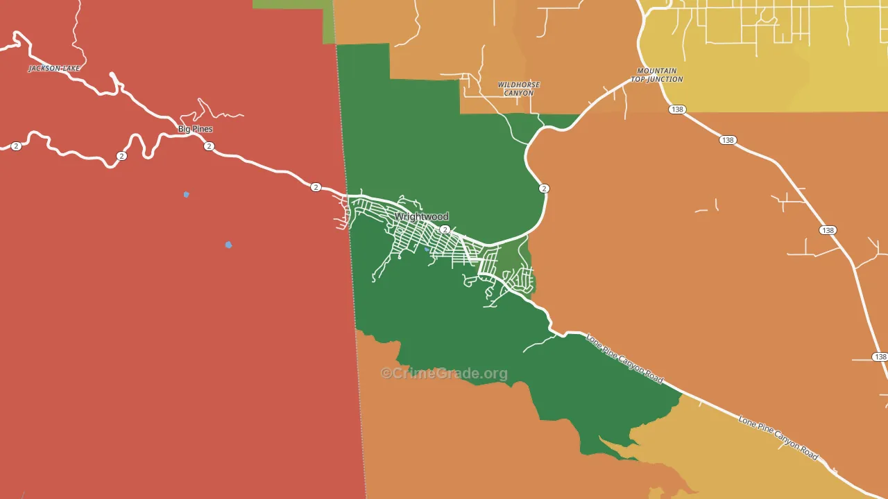 Wrightwood, CA Map of Assault Rates