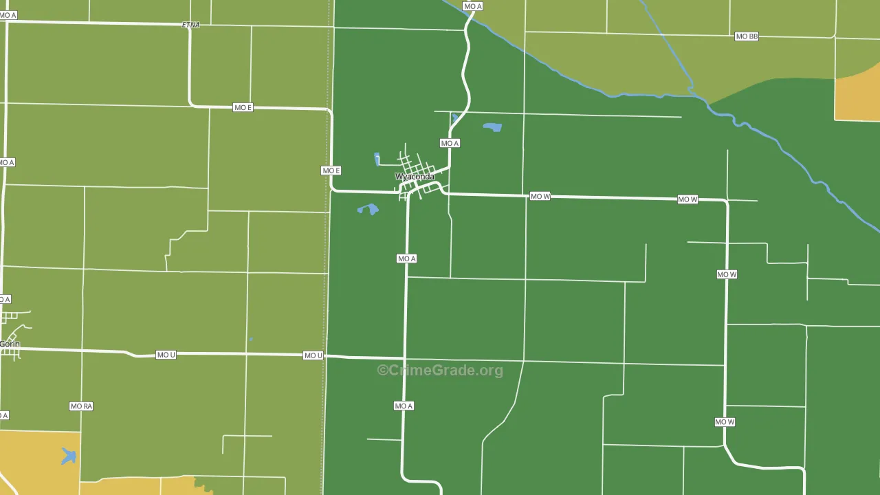Wyaconda, MO Map of Assault Rates