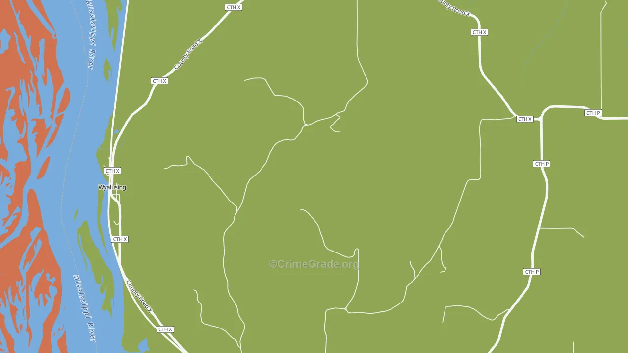 Wyalusing, WI Map of Assault Rates