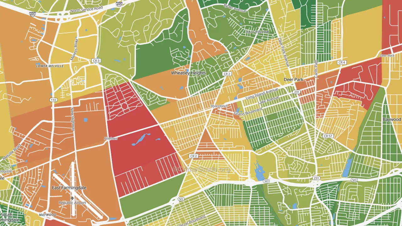 Wyandanch, NY Map of Assault Rates