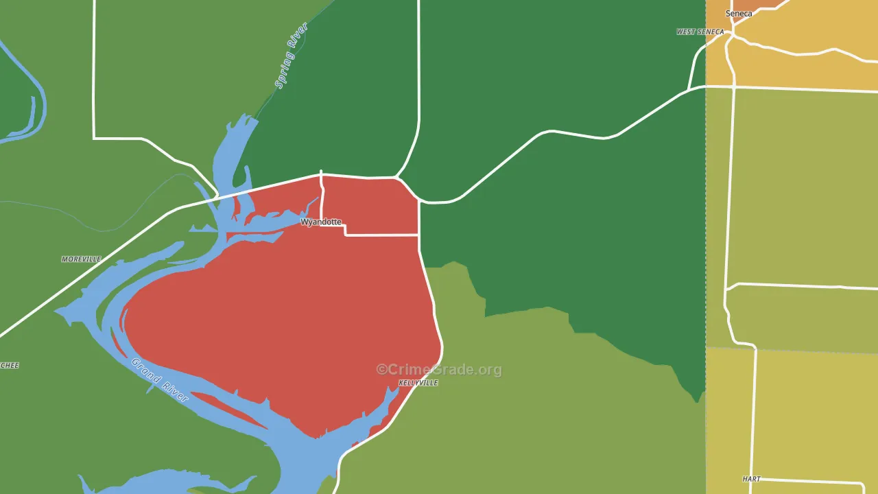 Wyandotte, OK Map of Assault Rates