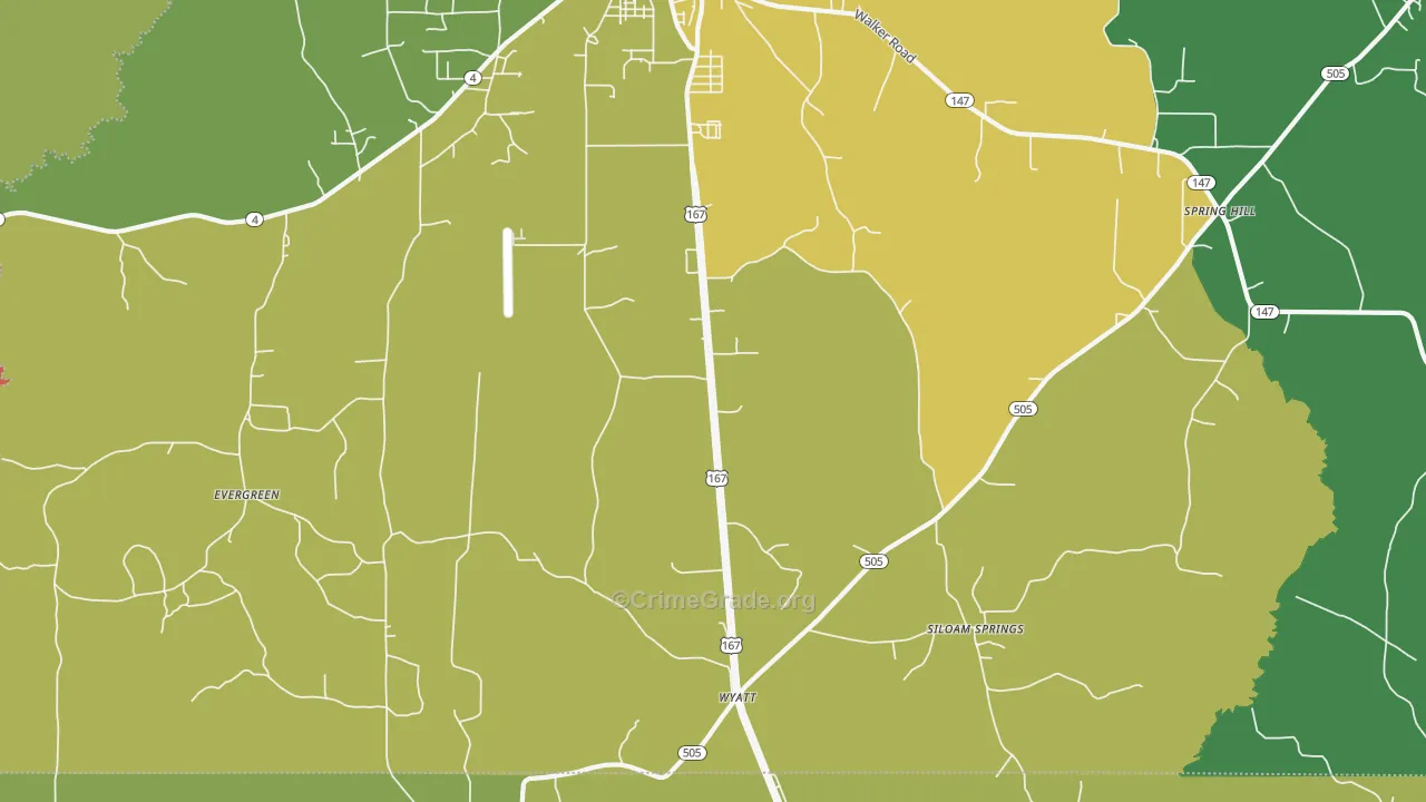 Wyatt, LA Map of Assault Rates
