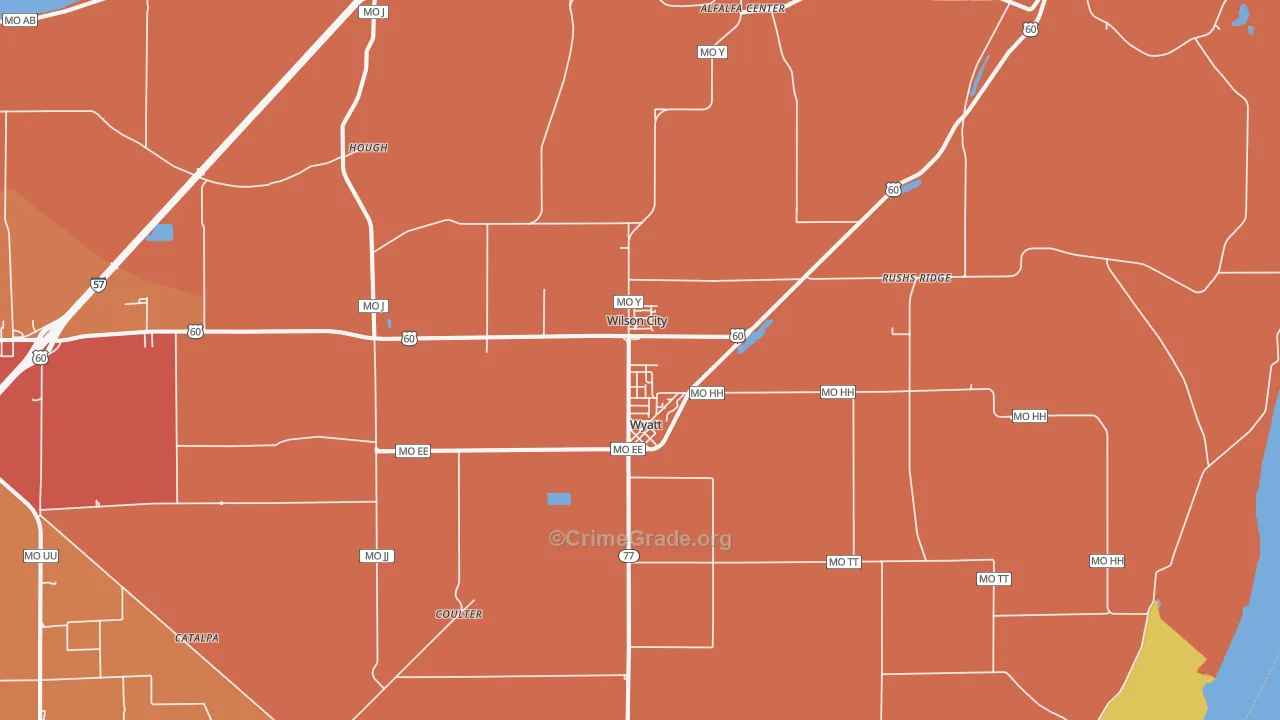 Wyatt, MO Map of Assault Rates
