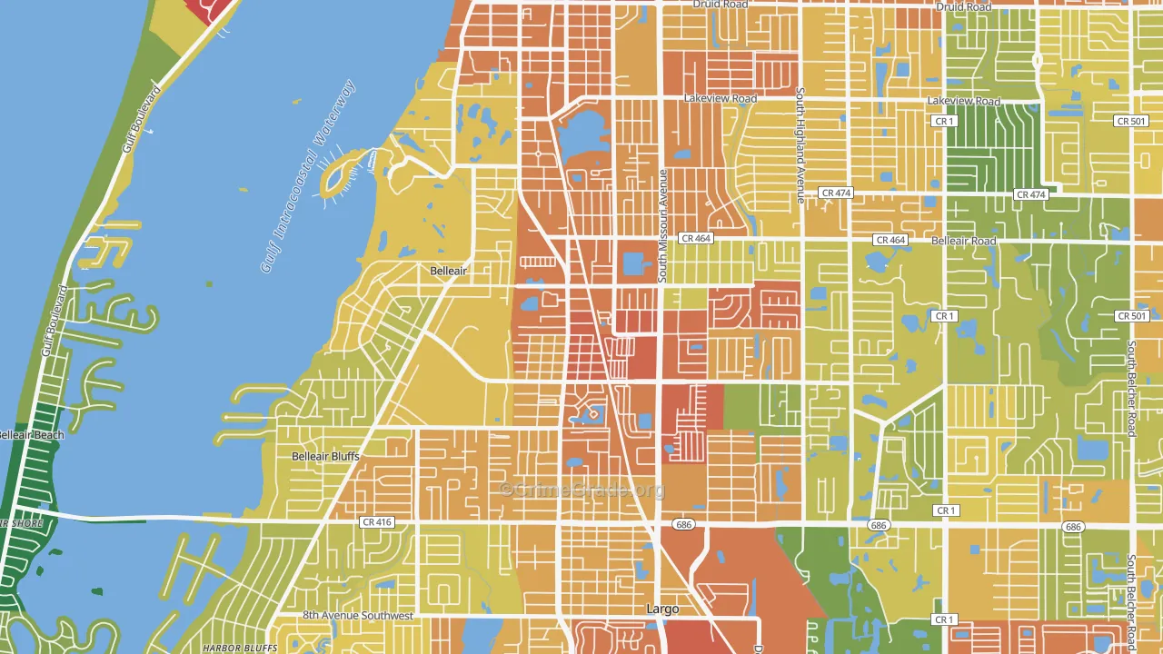 Wyatt Street, Largo, FL Map of Assault Rates