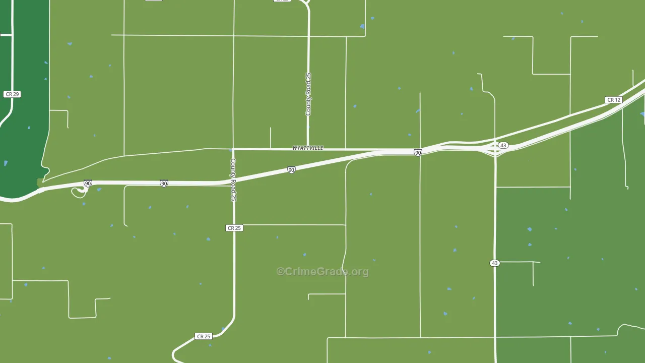 Wyattville, MN Map of Assault Rates