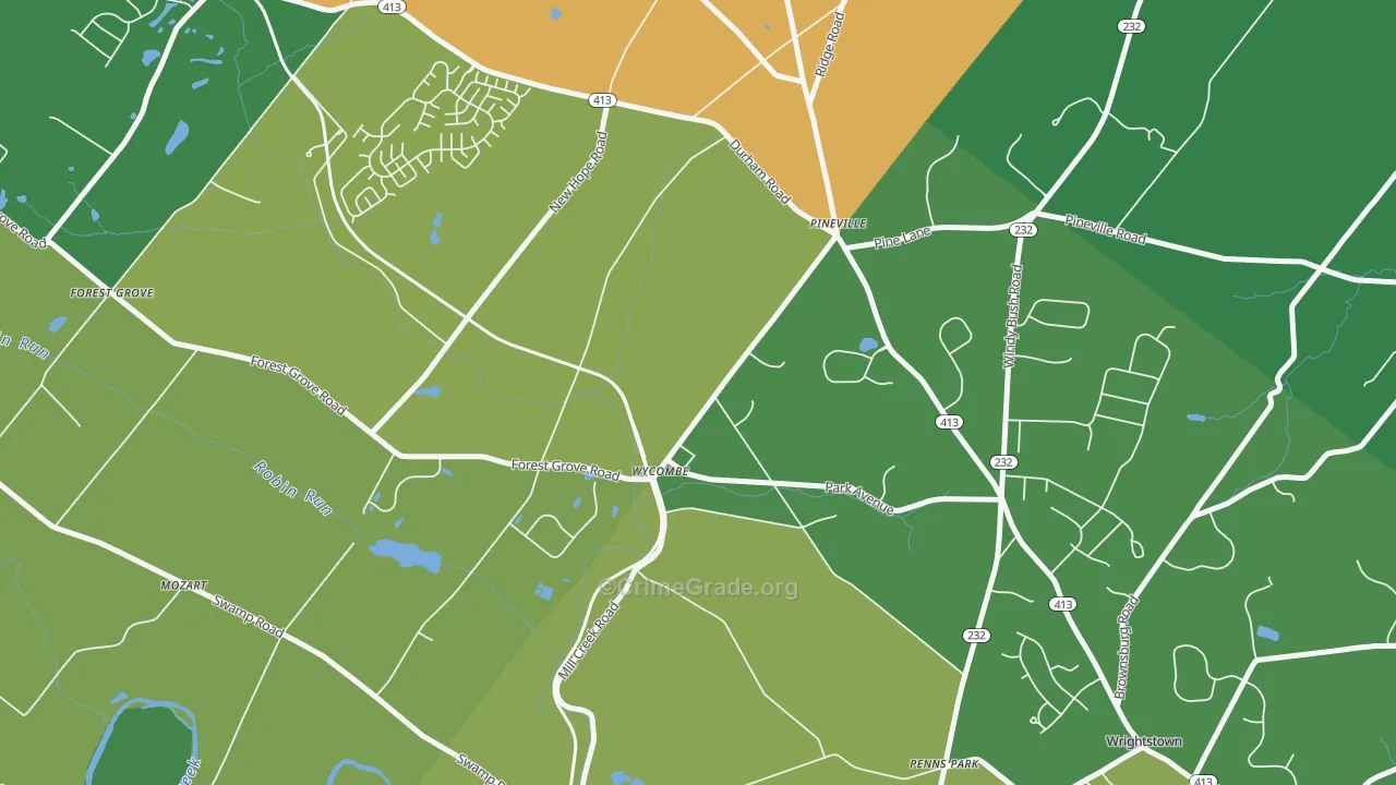 Wycombe, PA Map of Assault Rates