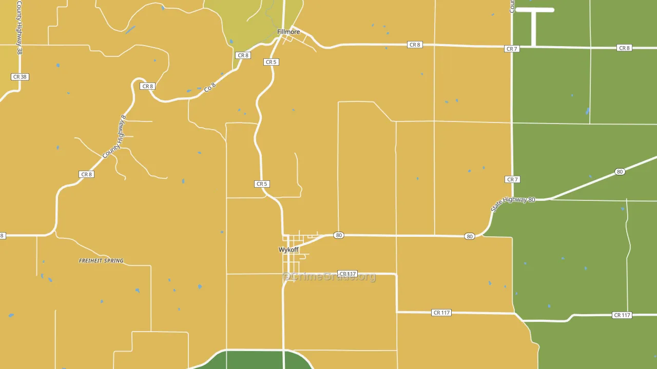 Wykoff, MN Map of Assault Rates