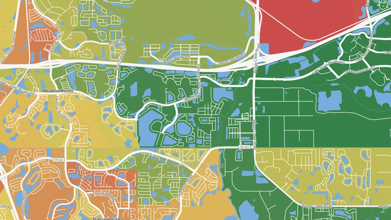 Wyndham Lakes Estates, Meadow Woods, FL Map of Assault Rates