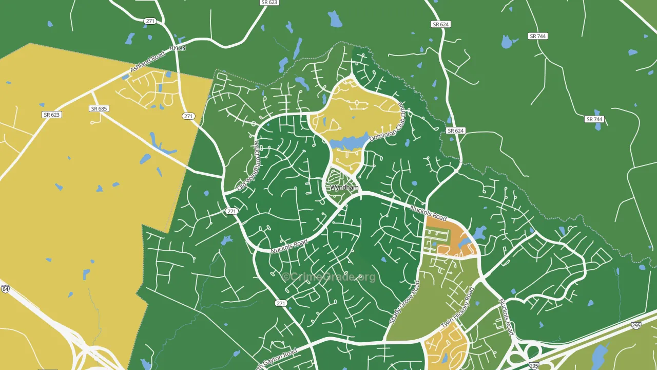 Wyndham, VA Map of Assault Rates