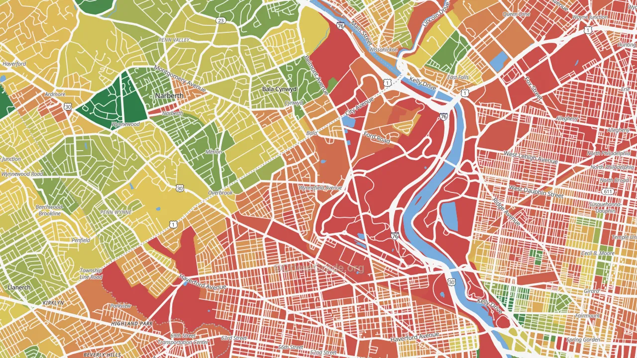 Wynnefield, Philadelphia, PA Map of Assault Rates