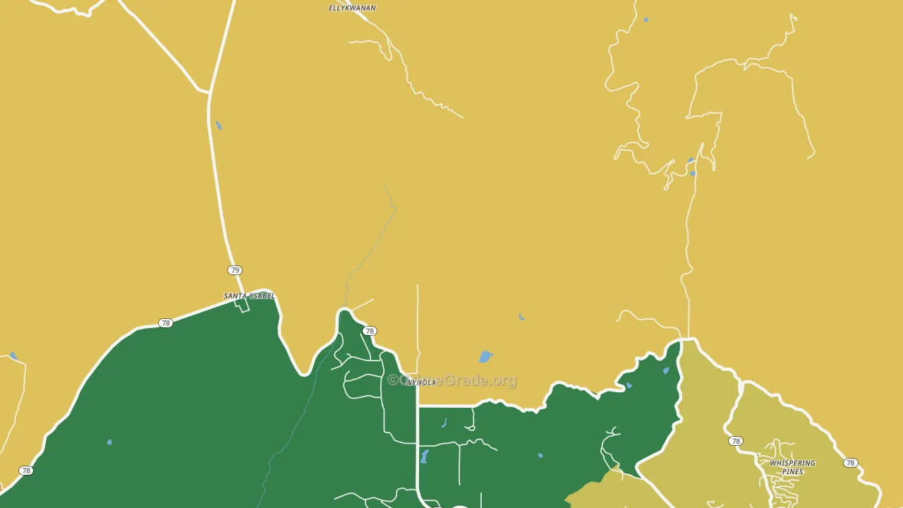 Wynola, CA Map of Assault Rates