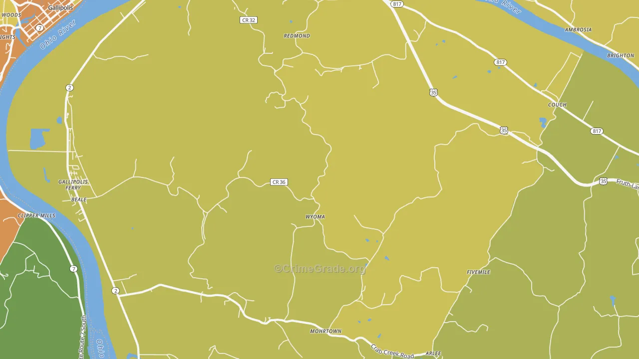 Wyoma, WV Map of Assault Rates