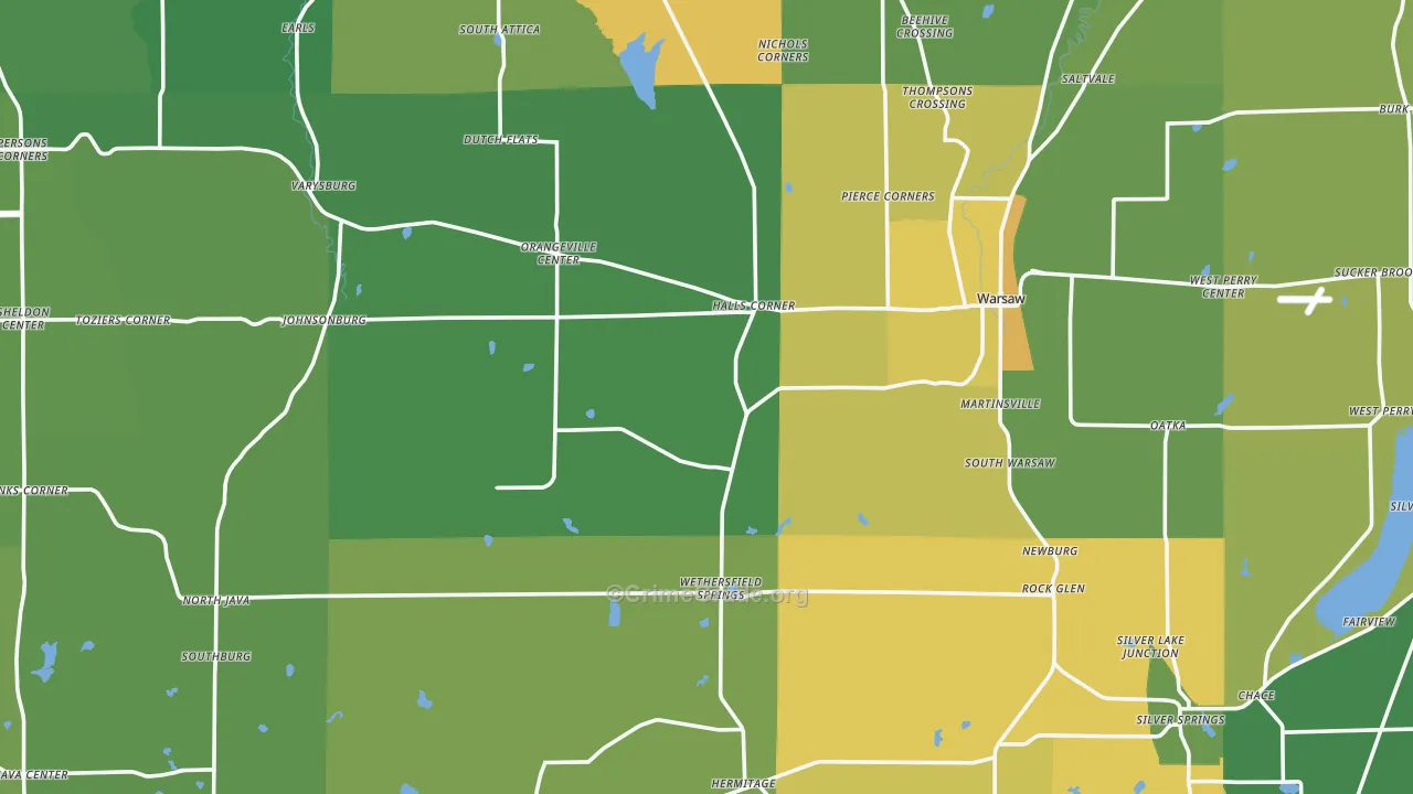 Wyoming County, NY Map of Assault Rates