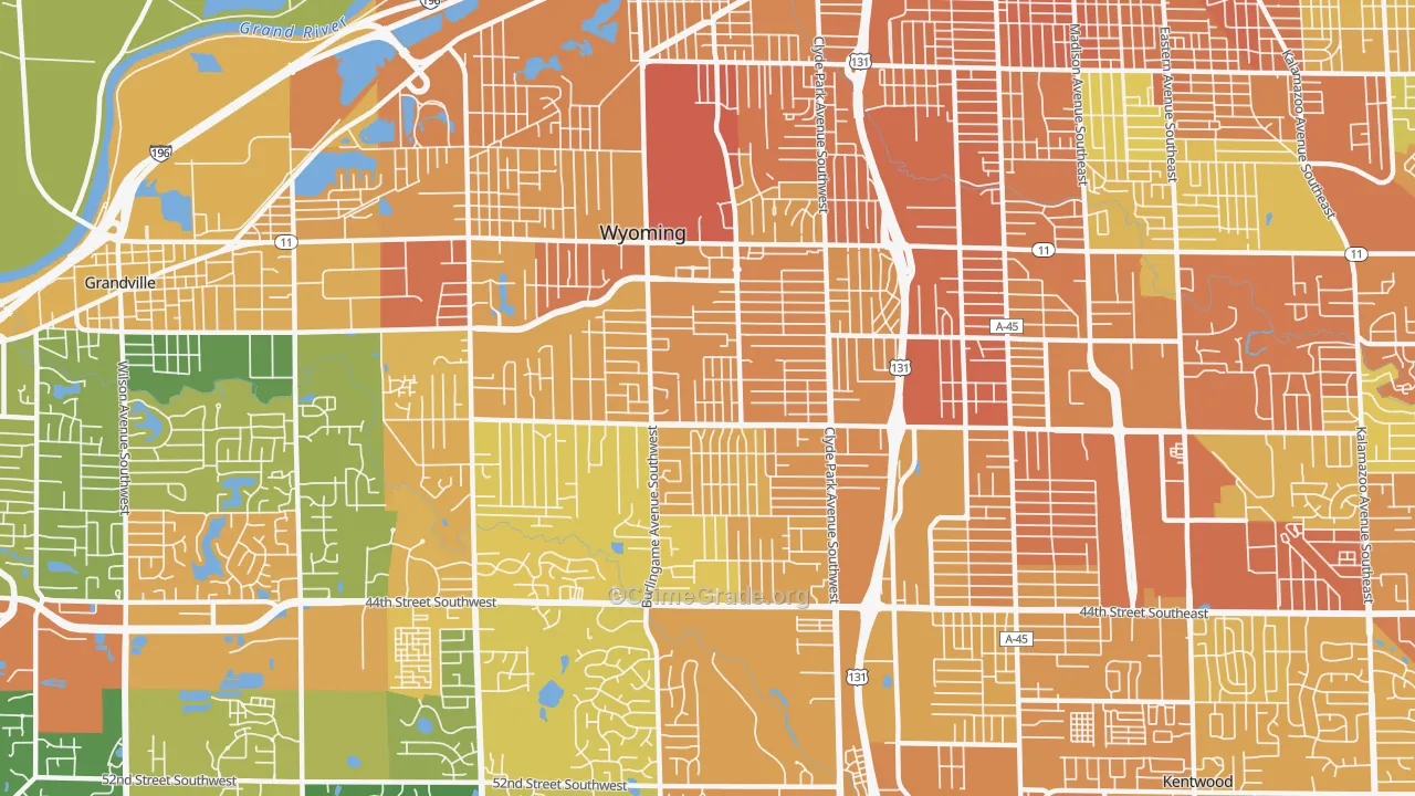 Wyoming, MI Map of Assault Rates