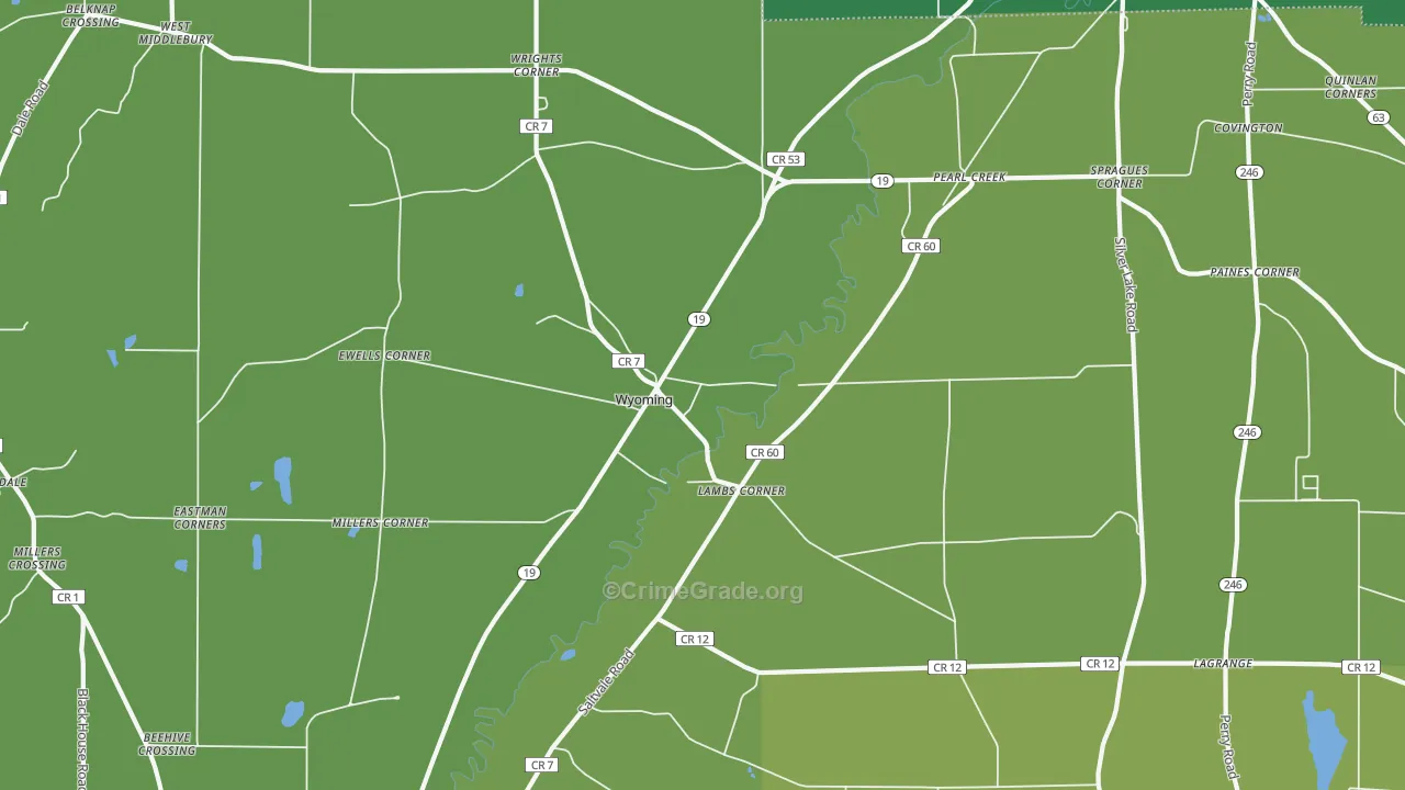 Wyoming, NY Map of Assault Rates