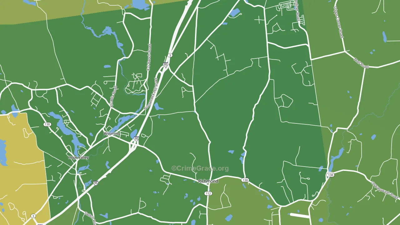 Wyoming, RI Map of Assault Rates