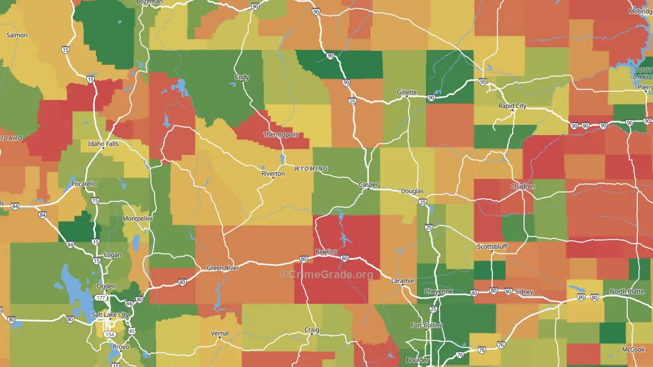 Wyoming Map of Assault Rates