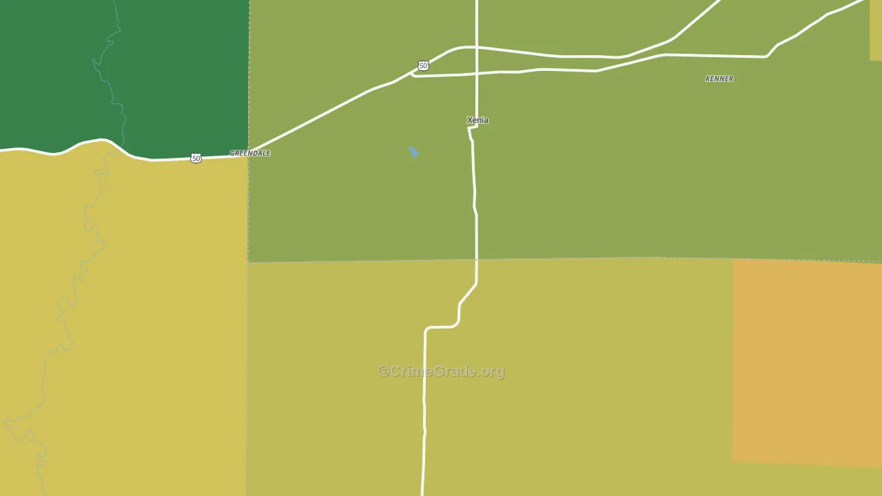 Xenia, IL Map of Assault Rates