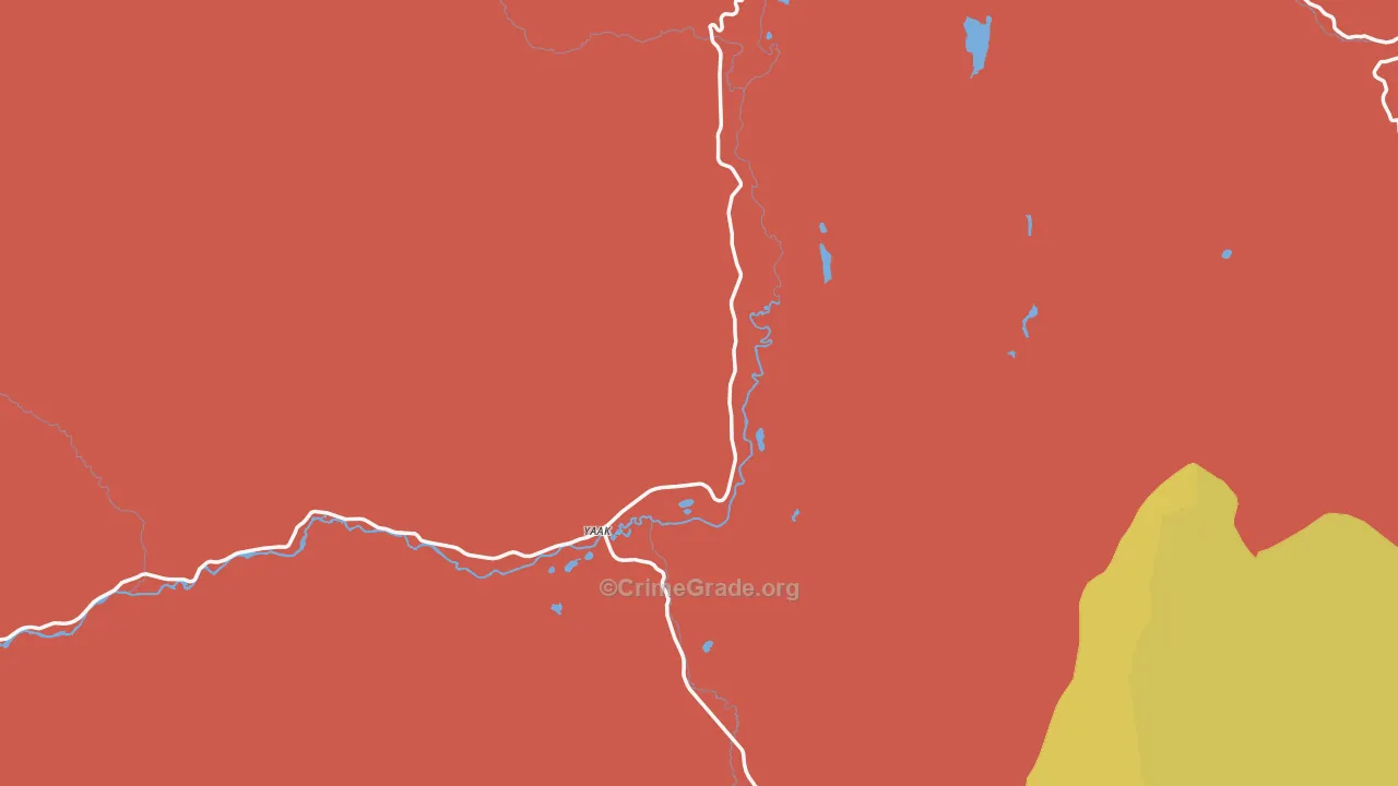 Yaak, MT Map of Assault Rates