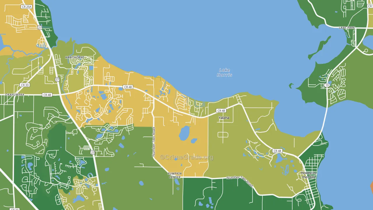 Yalaha, FL Map of Assault Rates