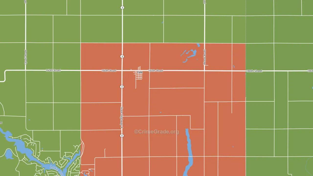 Yale, IA Map of Assault Rates