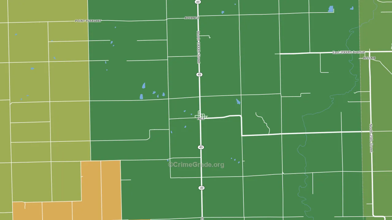 Yale, IL Map of Assault Rates