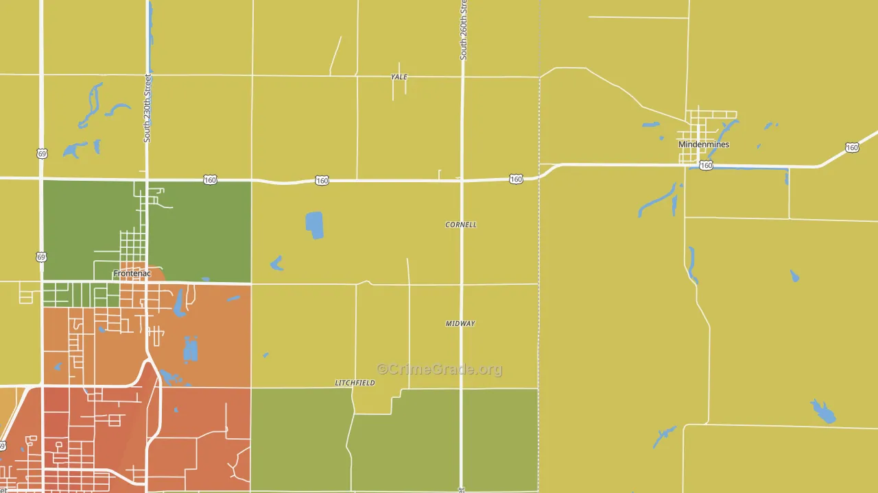 Yale, KS Map of Assault Rates