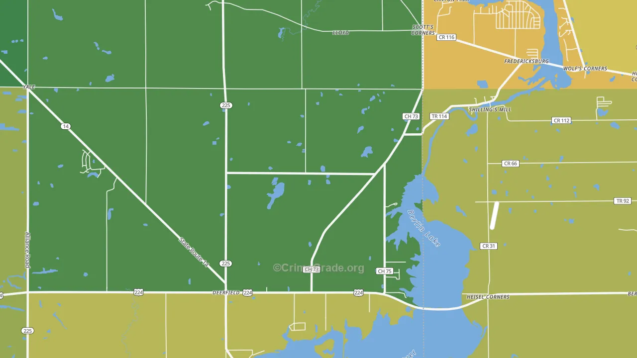 Yale, OH Map of Assault Rates