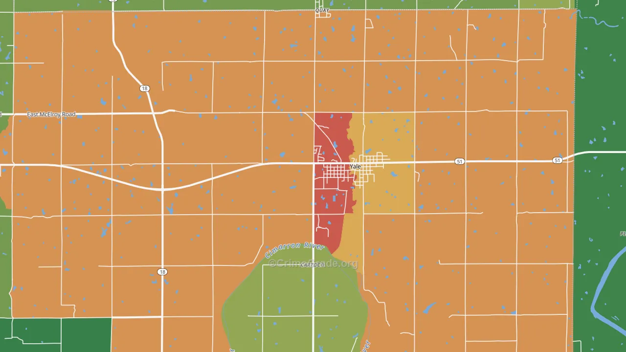 Yale, OK Map of Assault Rates