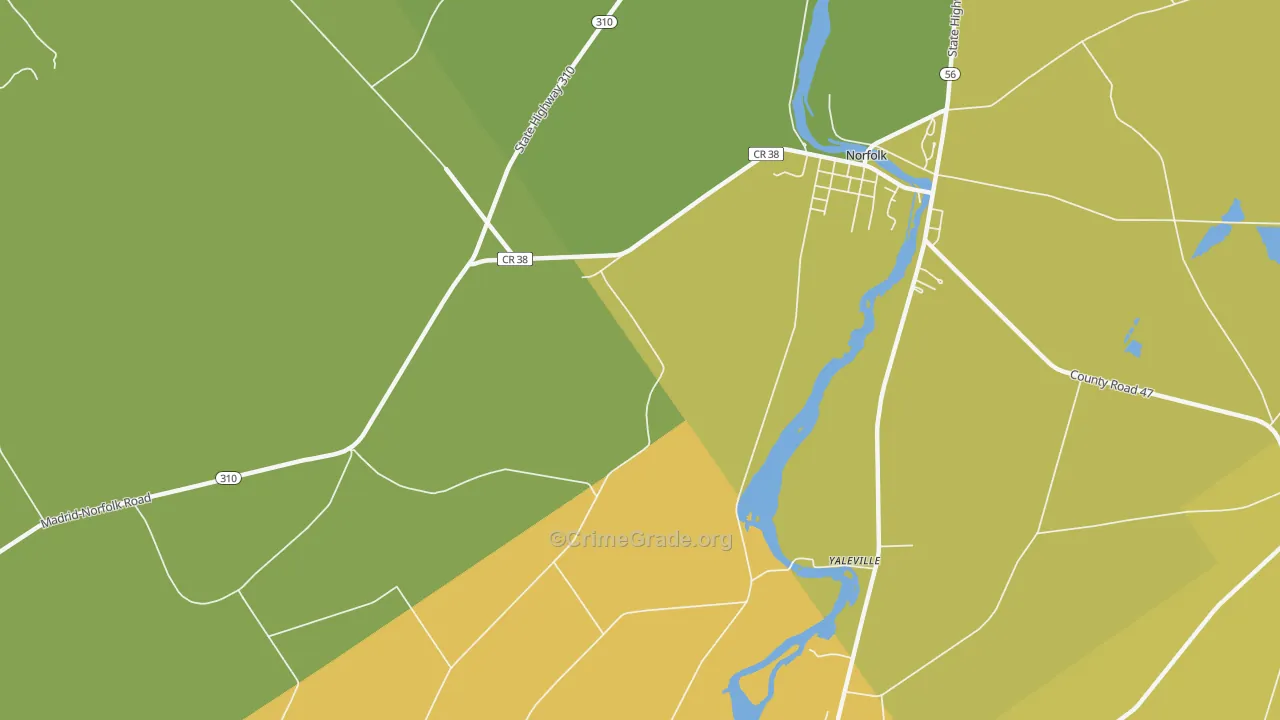 Yaleville, NY Map of Assault Rates