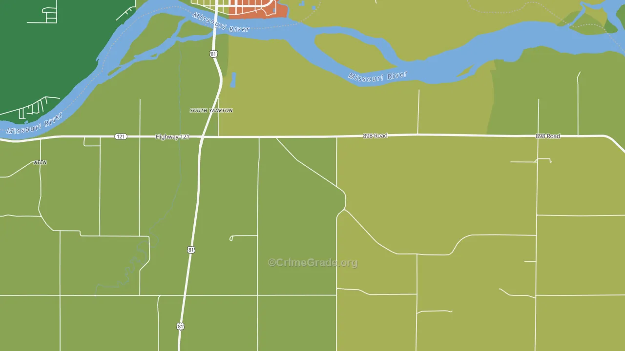 Yankton, NE Map of Assault Rates