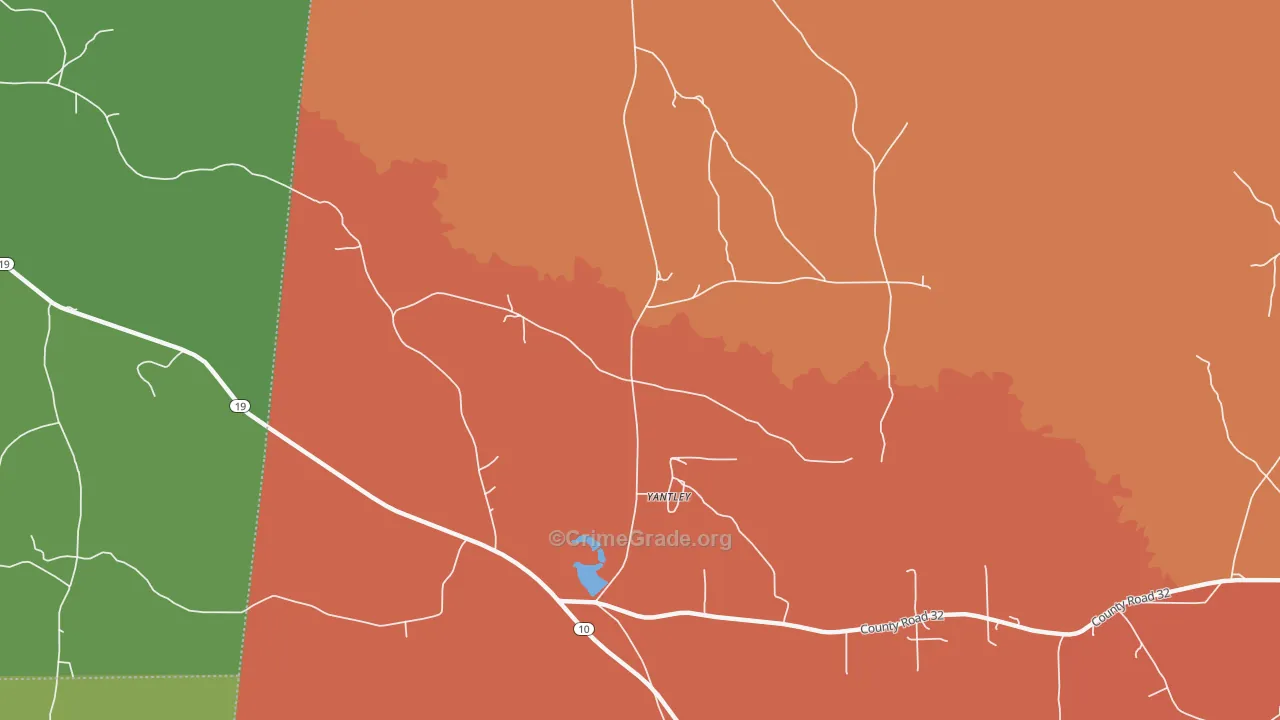 Yantley, AL Map of Assault Rates