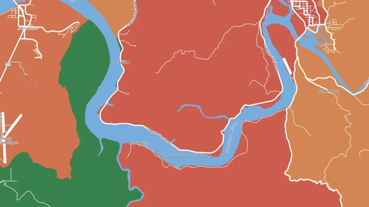 Yaquina, OR Map of Assault Rates