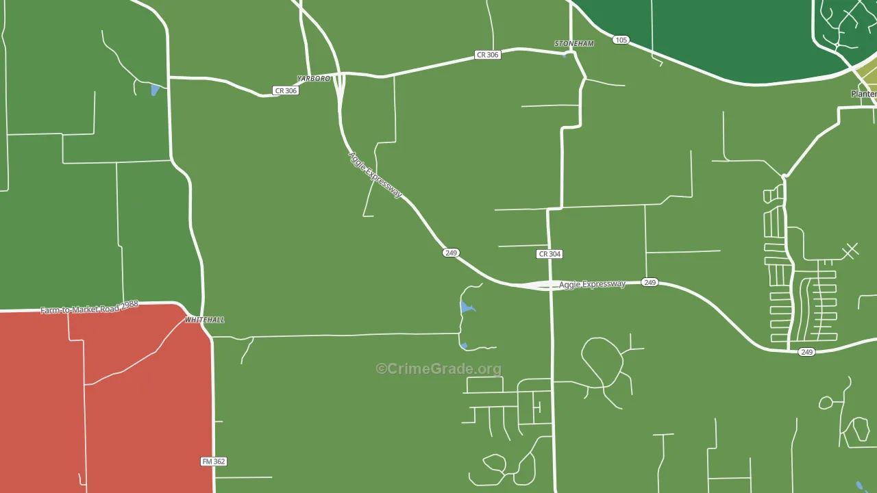 Yarboro, TX Map of Assault Rates