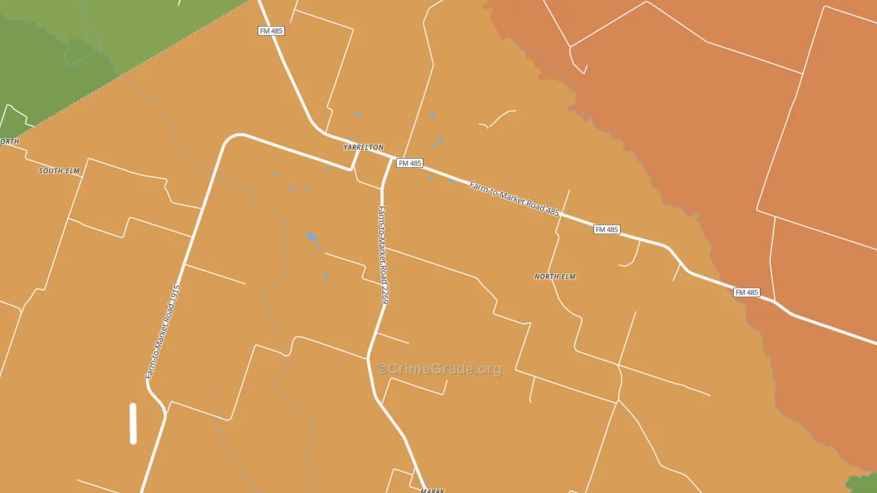 Yarrelton, TX Map of Assault Rates