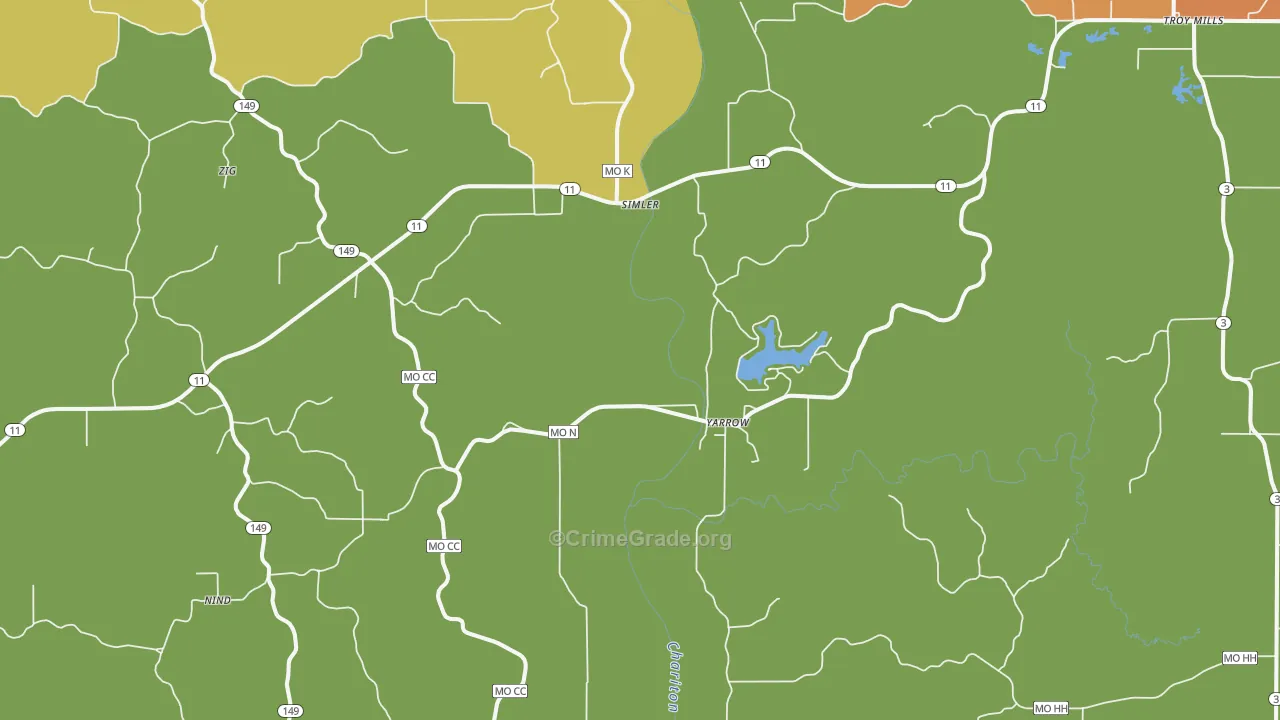 Yarrow, MO Map of Assault Rates