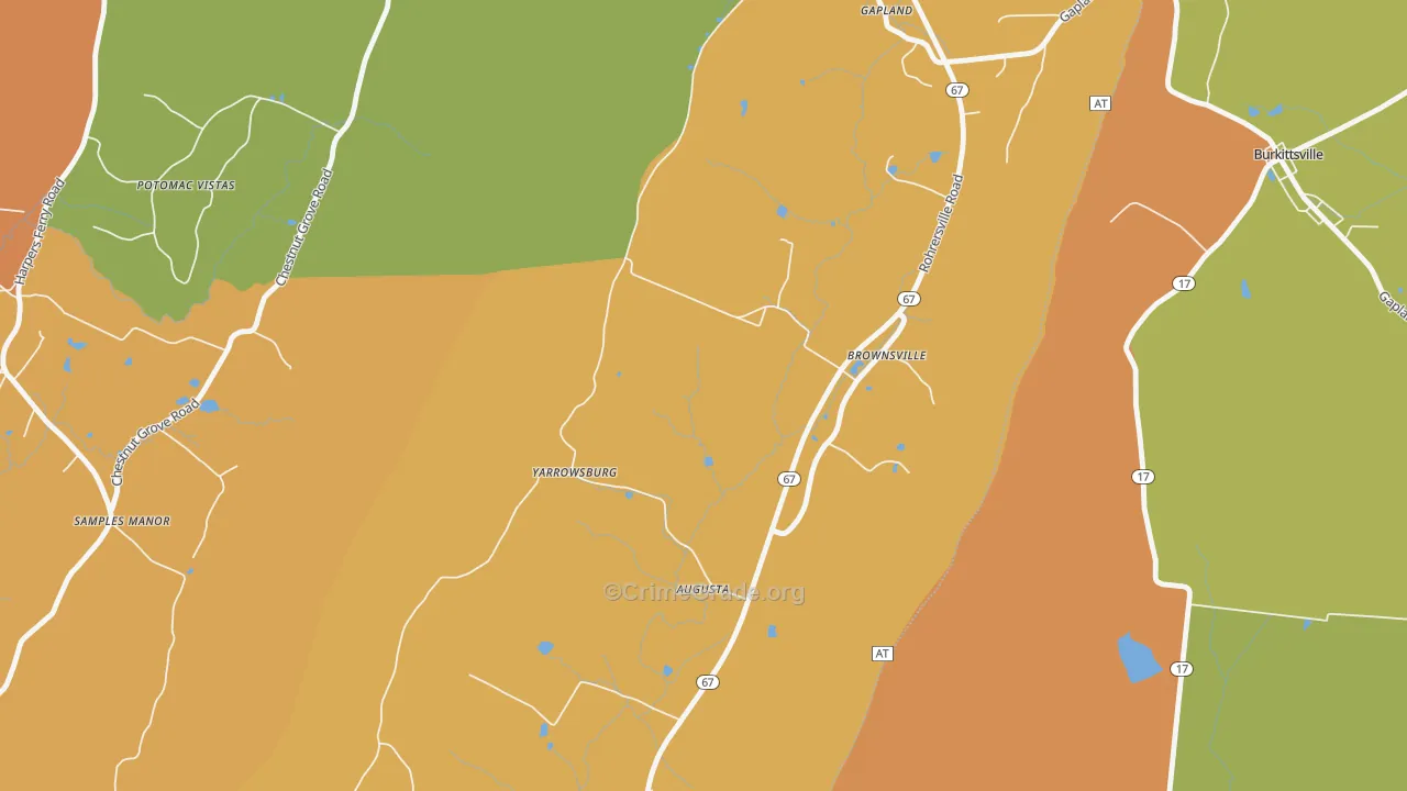 Yarrowsburg, MD Map of Assault Rates