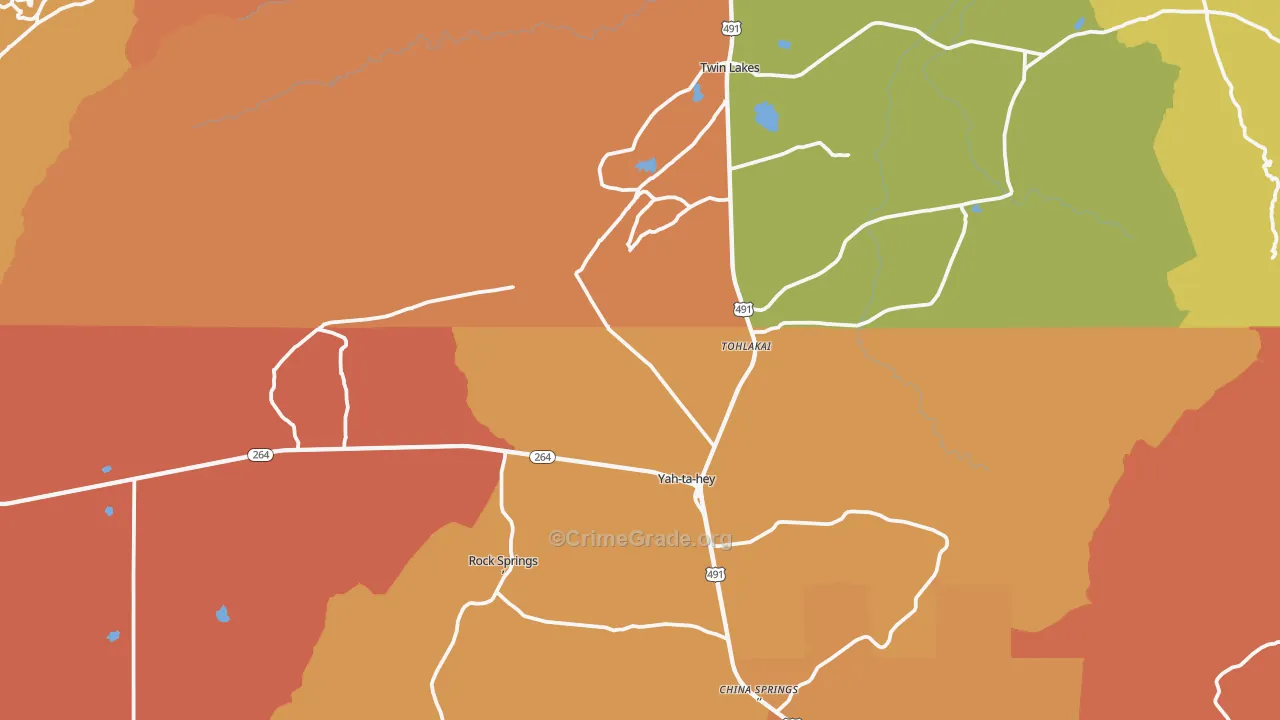 Yatahey, NM Map of Assault Rates