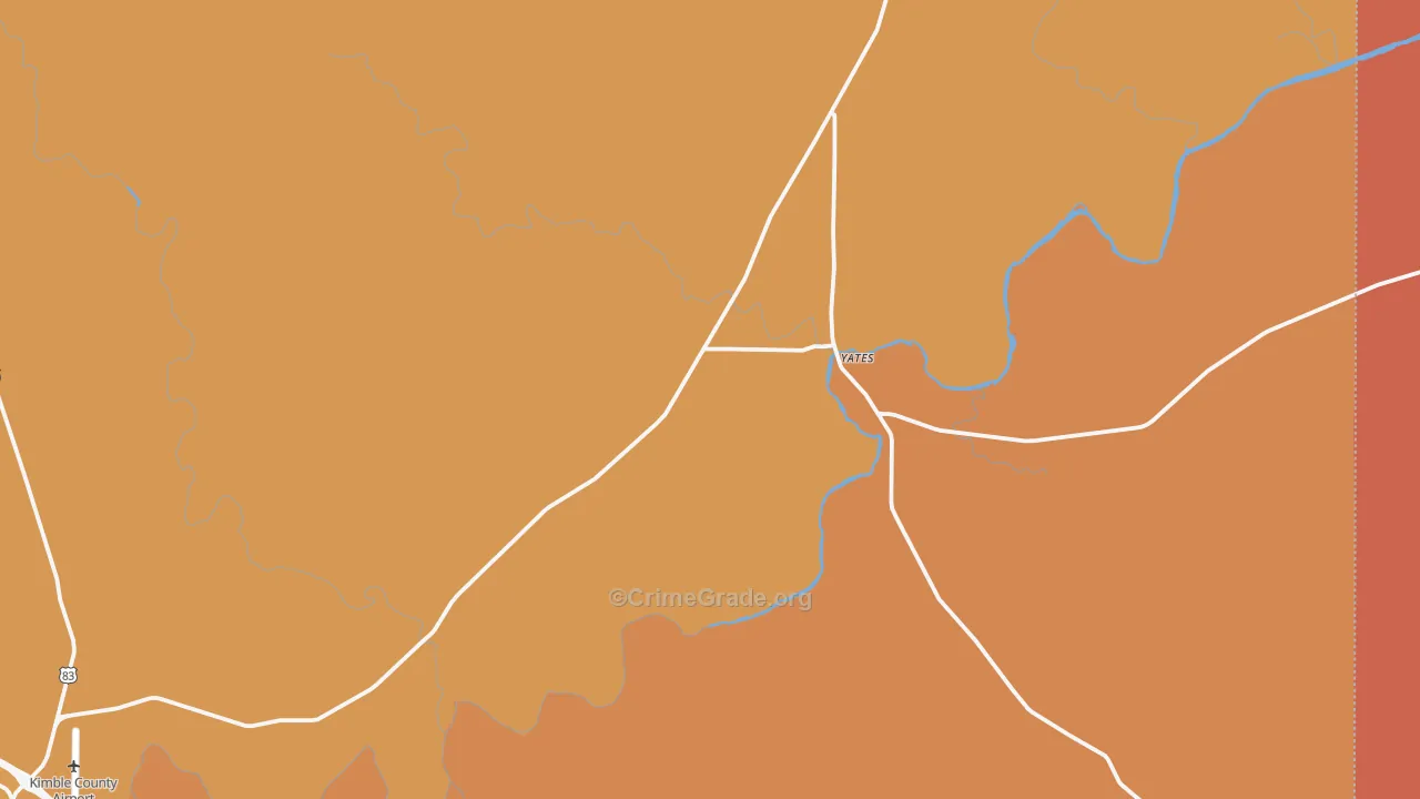 Yates, TX Map of Assault Rates