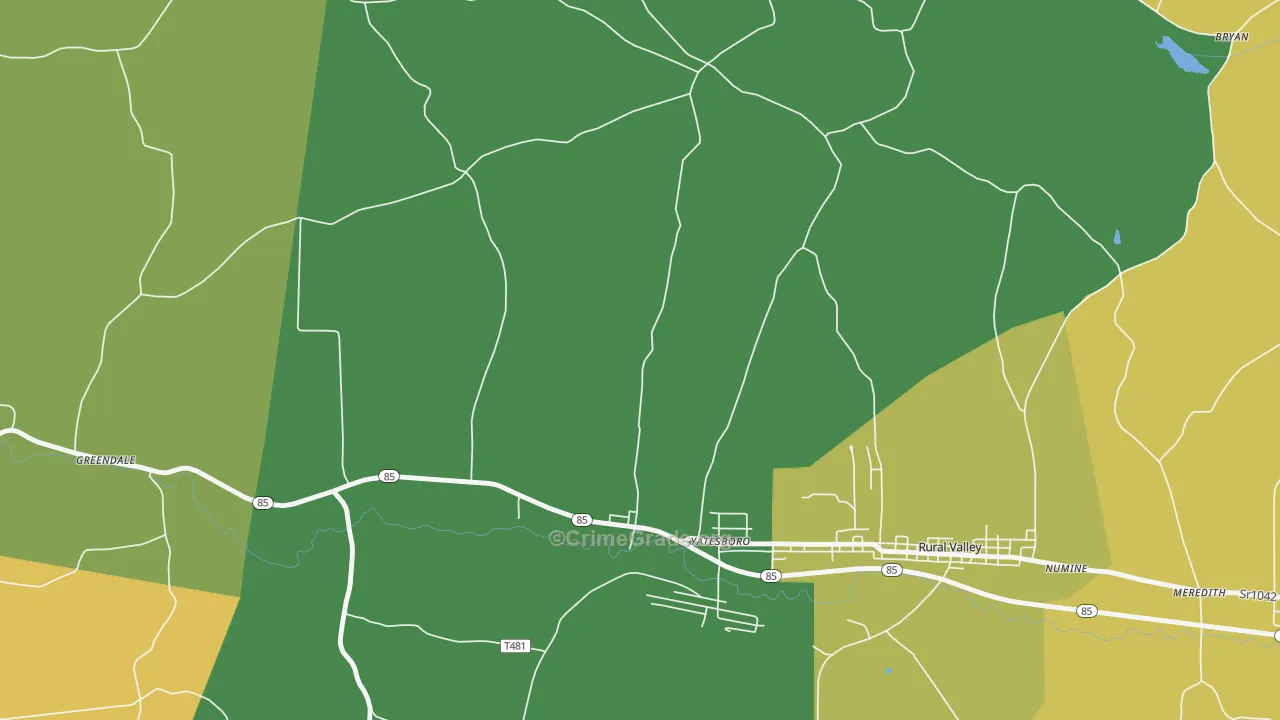 Yatesboro, PA Map of Assault Rates