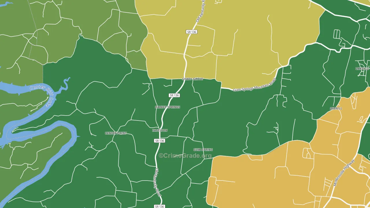 Yateston, TN Map of Assault Rates
