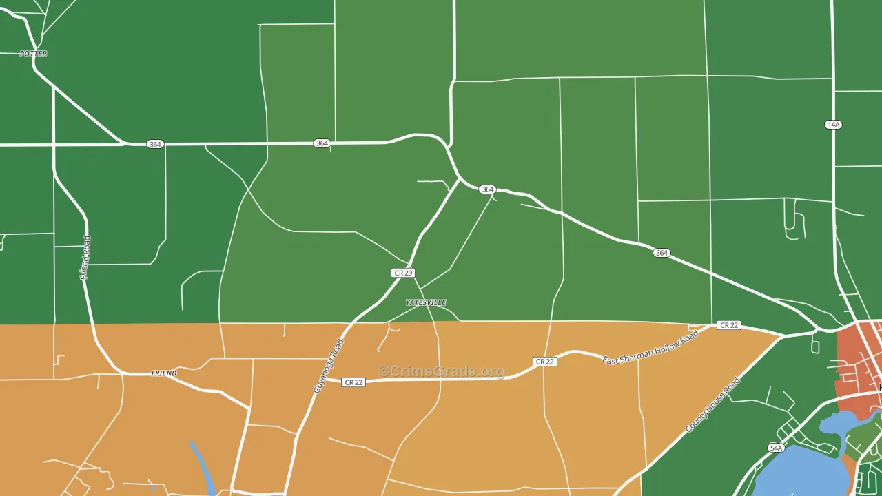 Yatesville, NY Map of Assault Rates