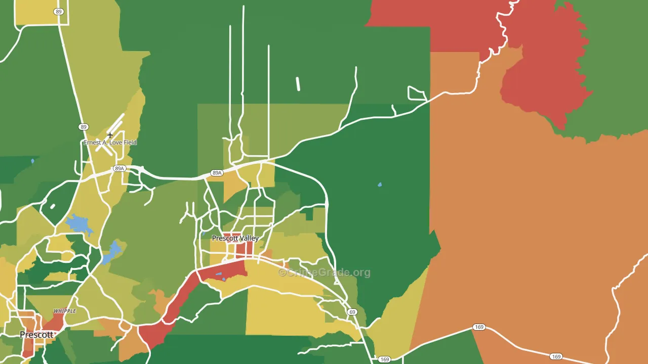 Yavapai County, AZ Map of Assault Rates