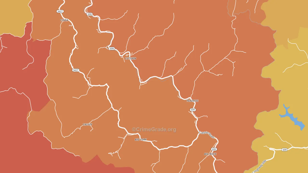 Yeaddiss, KY Map of Assault Rates