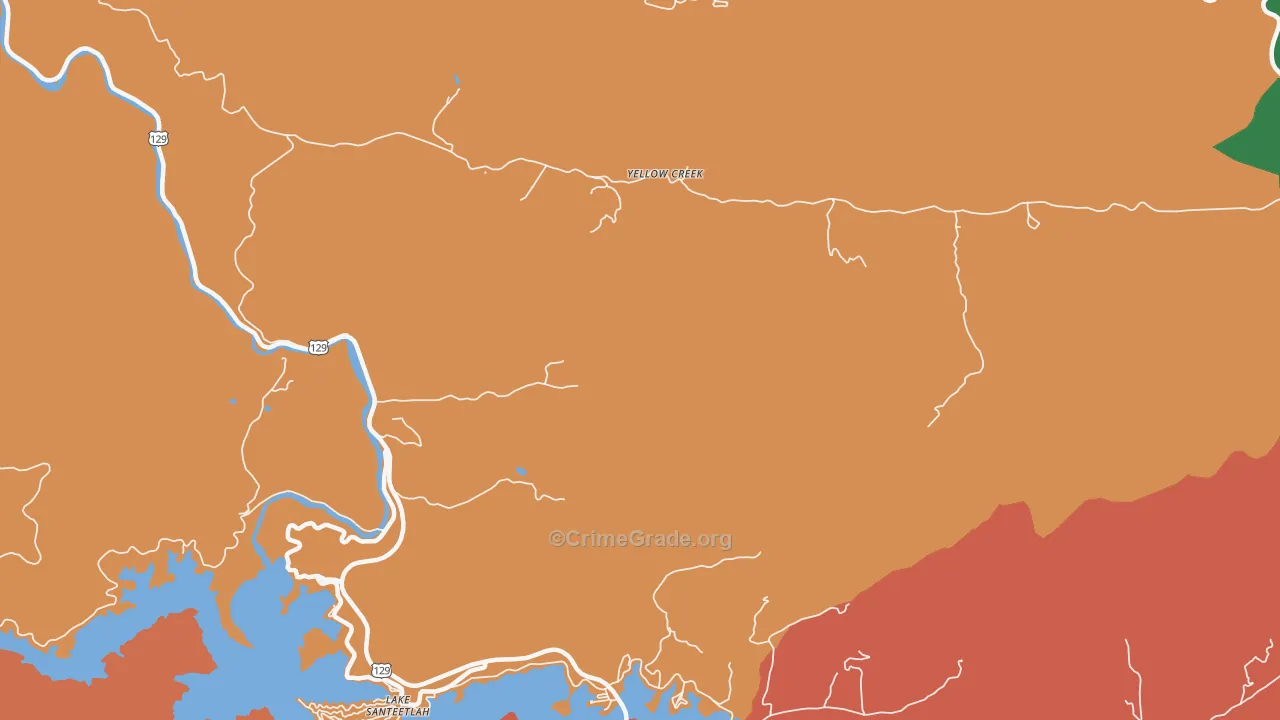 Yellow Creek, NC Map of Assault Rates