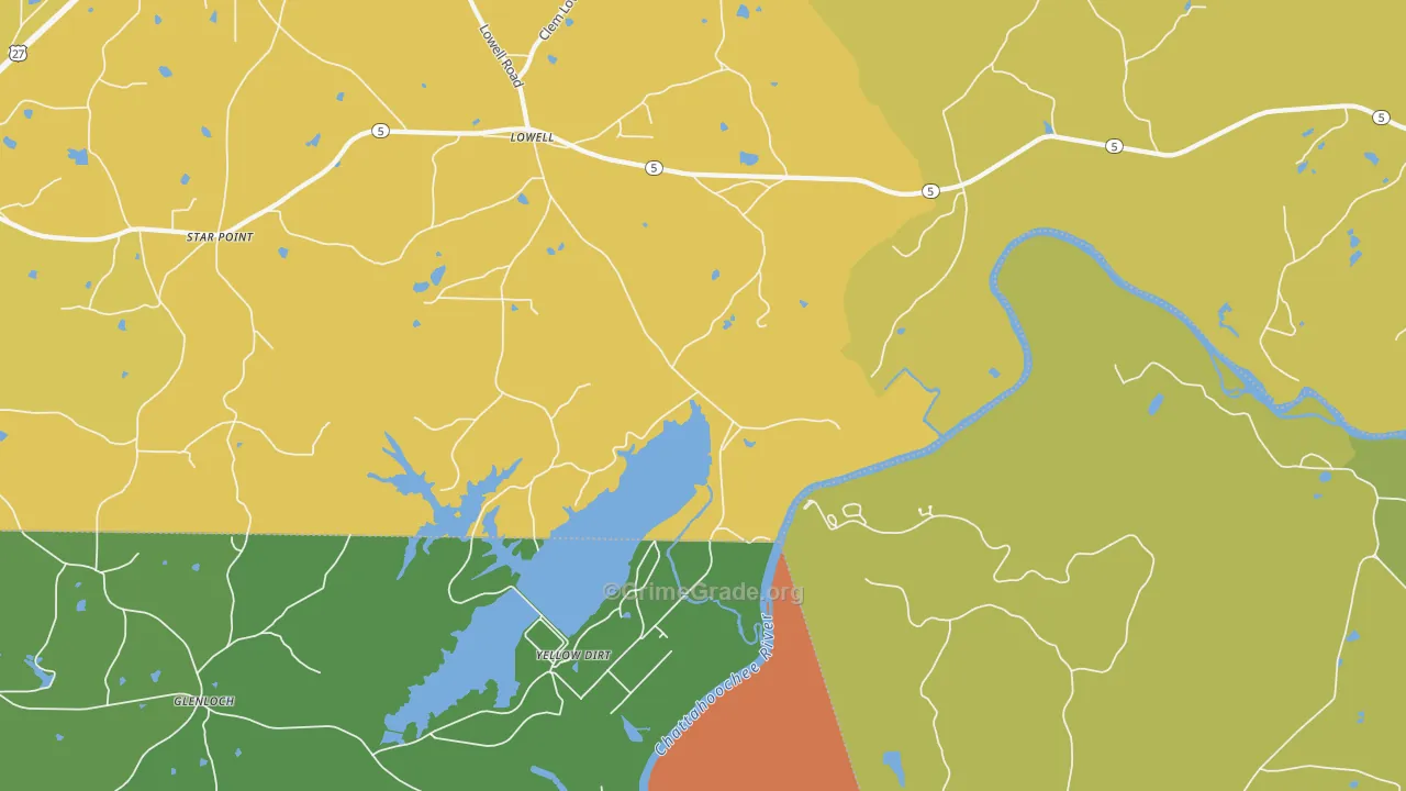 Yellow Dirt, GA Map of Assault Rates